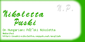 nikoletta puski business card